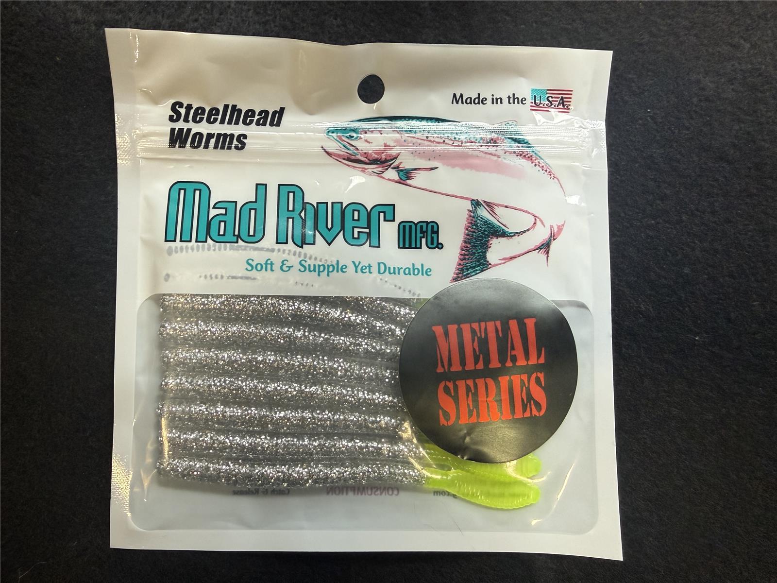 Metal Series Worms: Silver/Char